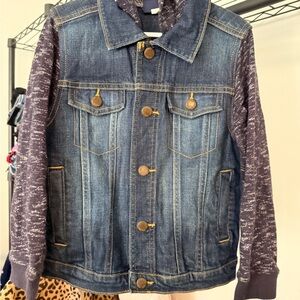 OshKosh B'gosh Blue Denim Jacket with Patterned Sleeves